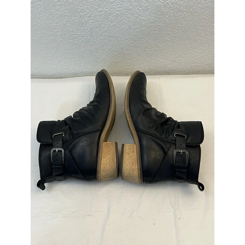 Bare Traps Pennie Women Black Side Zip Ankle Boot Bootie Shoe Size 8M Block 1.75